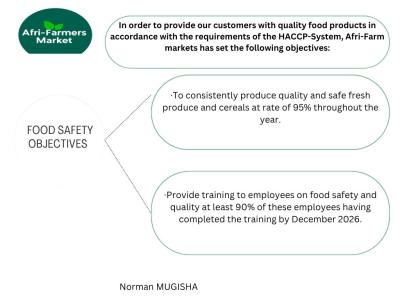 FOOD SAFETY OBJECTIVES